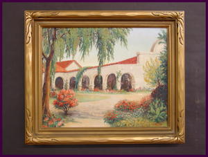 Original Oil Painting on Canvas of  the San Juan Capistrano Mission.